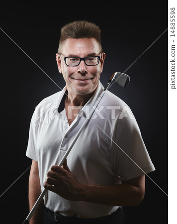 Mature man golfer and golf club 14885598