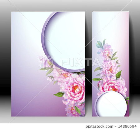 Spring flowers invitation template card 14886594