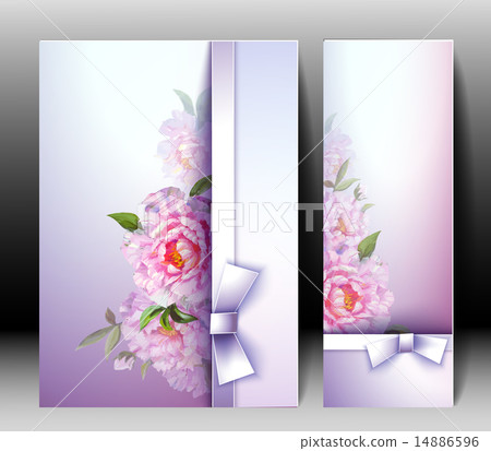 Spring flowers invitation template card 14886596