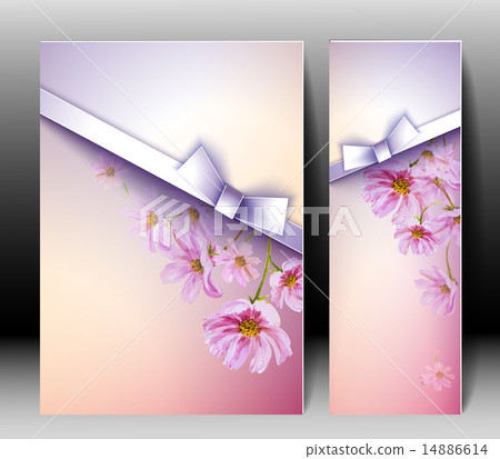 Spring flowers invitation template card 14886614