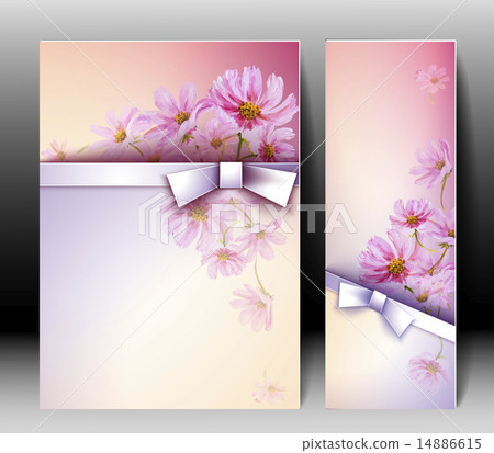 Spring flowers invitation template card 14886615