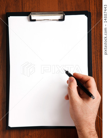 folder with blank and ans hand 14887443