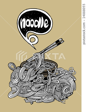 hand drawn doodle Noodle background - Stock Illustration [14888055] - PIXTA