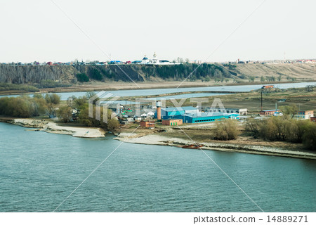 View at Abalak Znamensky monastery and fish plant 14889271