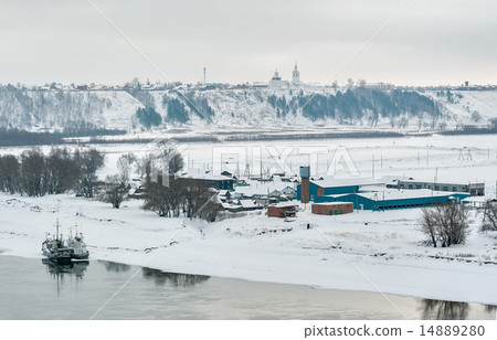 View at Abalak Znamensky monastery and fish plant View at Abalak Znamensky monastery and fish plant 14889280