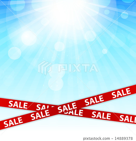 Spring Sale Concept with Nature and Ribbons. Vector Illustration 14889378