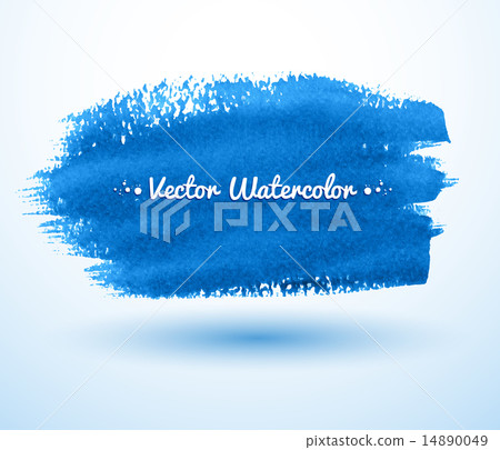 Blue watercolor brush stroke. 14890049