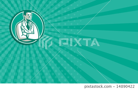 Business card Doctor Stethoscope Standing Retro Business card Doctor Stethoscope Standing Retro 14890422