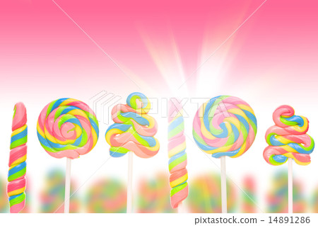 Fantasy sweet candy land with lollies Fantasy sweet candy land with lollies 14891286