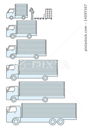 Size of cargo truck of moving transport - Stock Illustration [14895567 ...