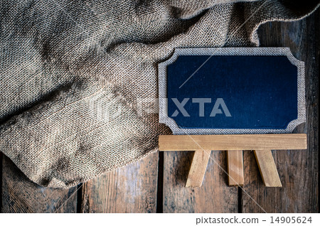 Wood kitchen chalk board on wooden background 14905624