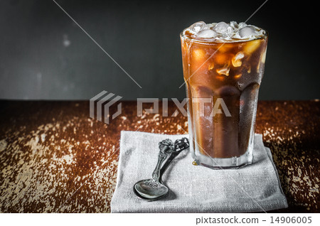Iced coffee on wooden background 14906005