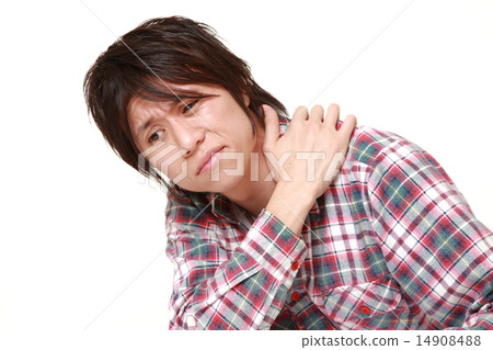 A man with shoulder stiffness A man with shoulder stiffness 14908488