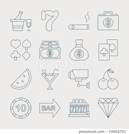 Casino line icon set 14908701