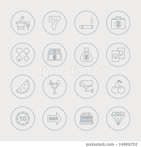 Casino line icon set 14908702