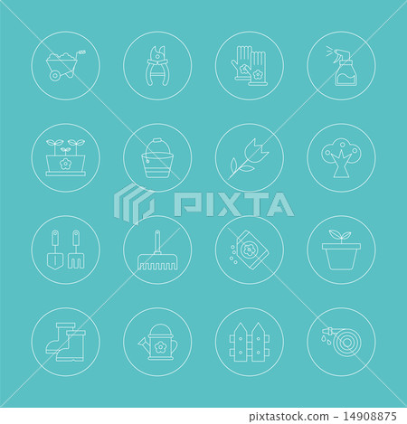 gardening line icon set - Stock Illustration [14908875] - PIXTA
