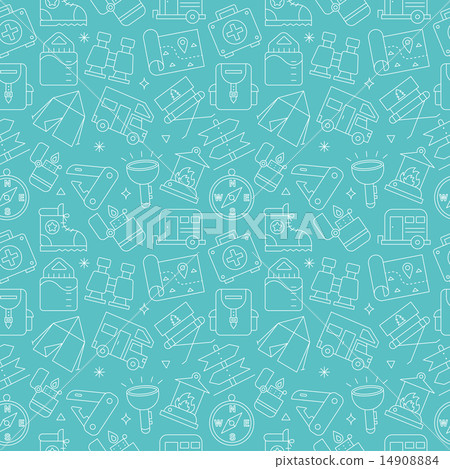 camping line icon pattern set - Stock Illustration [14908884] - PIXTA