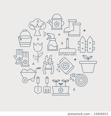 gardening line icon circle set - Stock Illustration [14908915] - PIXTA