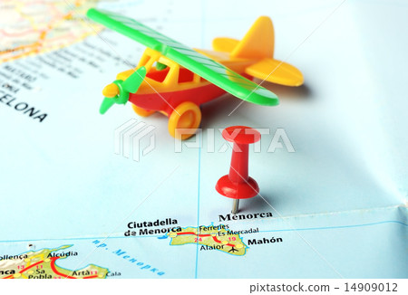 Menorca Island ,Spain map airplane Menorca Island ,Spain map airplane 14909012