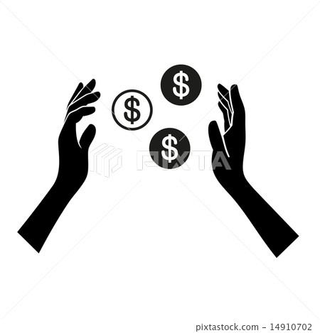 Money in Hand Icon on White Background. Vector 14910702