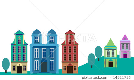 Illustration of a city with a hill Illustration of a city with a hill 14911735