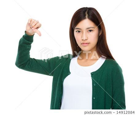Woman with thumb down Woman with thumb down 14912084