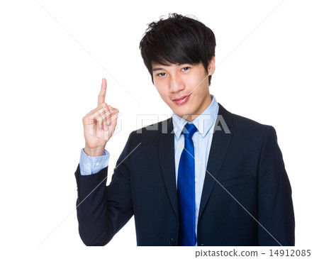 Businessman with finger point up 14912085