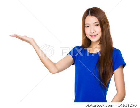 Young Woman with open hand palm Young Woman with open hand palm 14912250