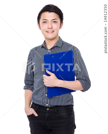 Business man with clipboard 14912350
