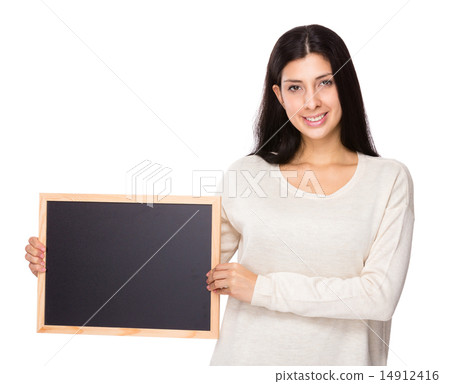 Brunette Woman hold with chalkboard 14912416