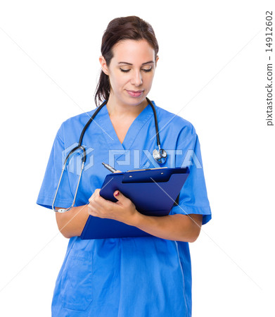 Woman write on clipboard 14912602