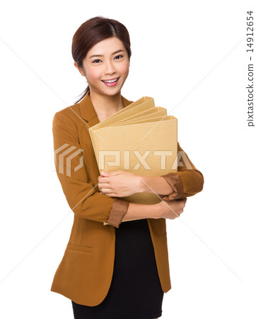 Businesswoman hold with folder Businesswoman hold with folder 14912654