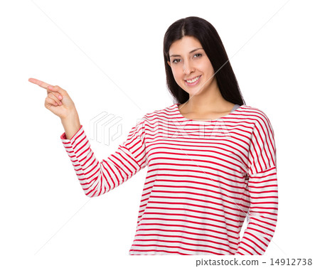 Mixed Indian woman with finger point up Mixed Indian woman with finger point up 14912738