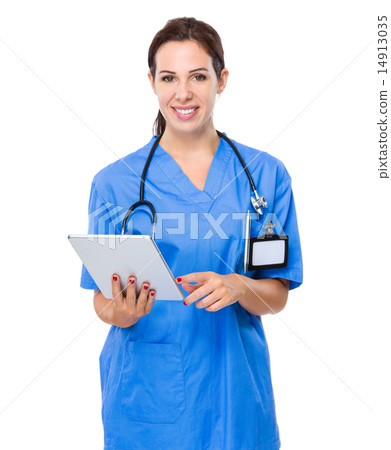 Woman use of tablet Woman use of tablet 14913035