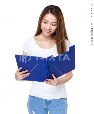 Woman look at clipboard Woman look at clipboard 14913397