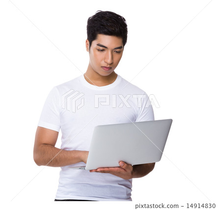 Man use of laptop Man use of laptop 14914830