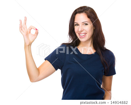 Woman with ok sign 14914882