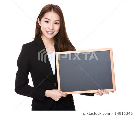Businesswoman show with chalkboard 14915346