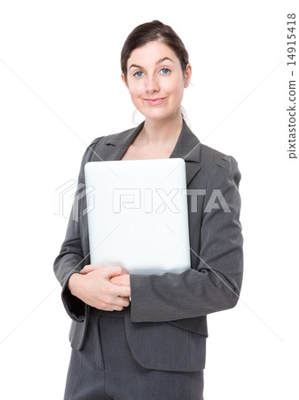 Businesswoman hold with laptop computer Businesswoman hold with laptop computer 14915418