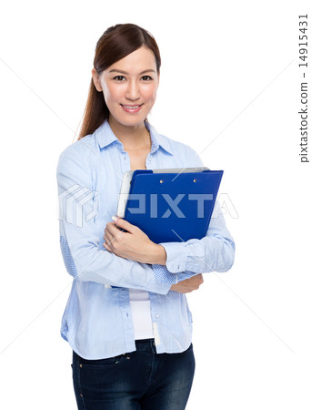 Woman hold clipboard Woman hold clipboard 14915431