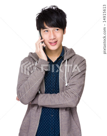 Man talk to phone Man talk to phone 14915613