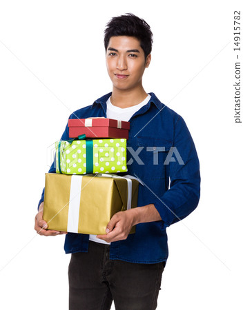 Man hold with present box 14915782