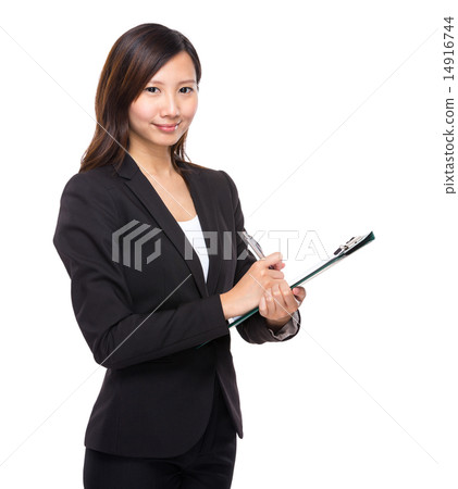 Businesswoman with clipboard Businesswoman with clipboard 14916744