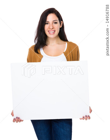 Woman hold with white board Woman hold with white board 14916788