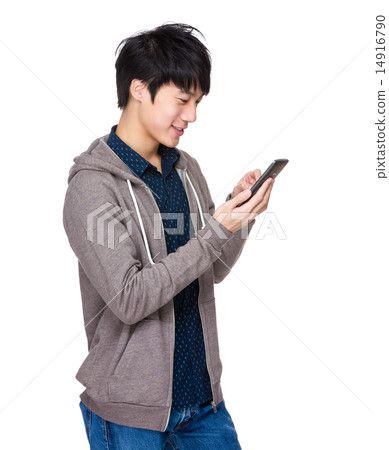 Man read on mobile phone Man read on mobile phone 14916790