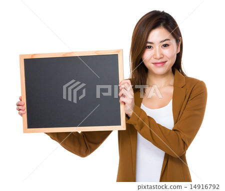 Businesswoman show with chalkboard Businesswoman show with chalkboard 14916792