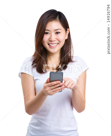 Woman touch on cellphone 14916794
