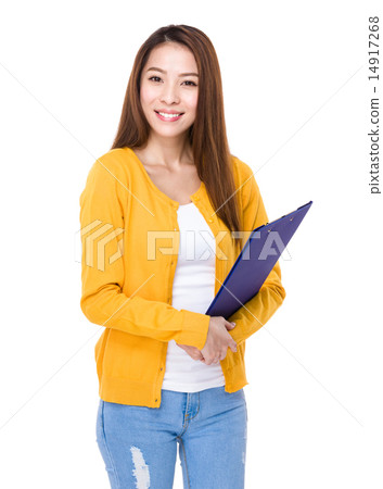 Asian woman with folder 14917268