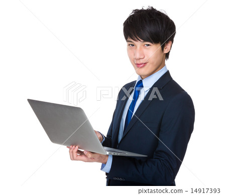 Businessman use of notebook 14917393