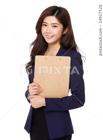 Businesswoman hold with clipboard 14917526